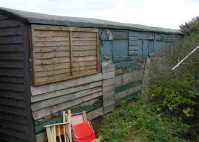 Metropolitan Three Metropolitan Railway bodies (now beach huts) 