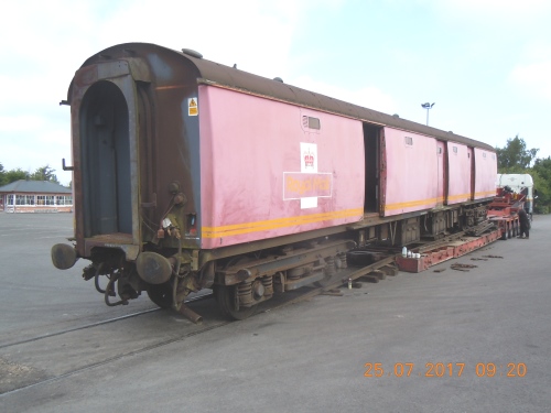 BR 25071 Mk 1 Corridor Second, later Post Office Stowage Van built 1956