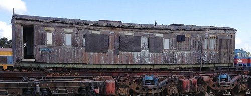 LSWR Saloon, later ambulance coach (scrapped) built 1893